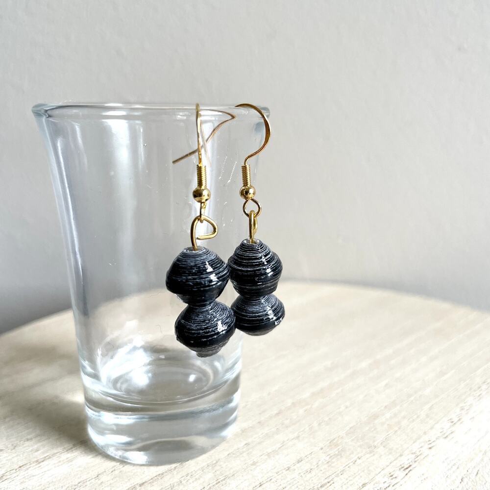 Sela Beaded Earrings NWT handmade metallic delicate lightweight vintage statemen